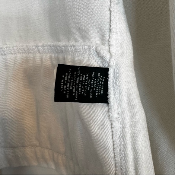 Lauren Ralph Lauren 100% Cotton White Moto Cafe Racer Jacket - Size M - Picture 3 of 10